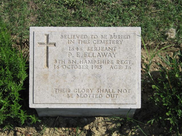Turkey : Gallipoli : Embarkation Pier Cemetery: P E Ellaway