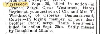 IWCP 6 Oct 1917 : Oscar Westbrook
