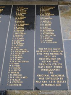 Cowes War memorial plaque WWI 3