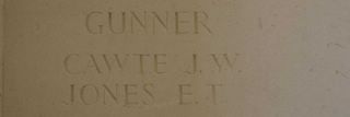 Bayeux Memorial : J Cawte inscription 