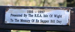 Godshill Memorial Garden : Royal Engineers : Sapper Bill Day 