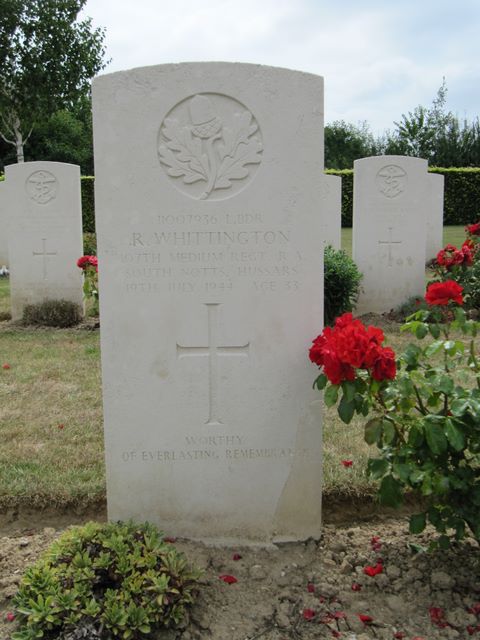 France : Normandy : Bayeux CWGC Cemetery: R Whittington