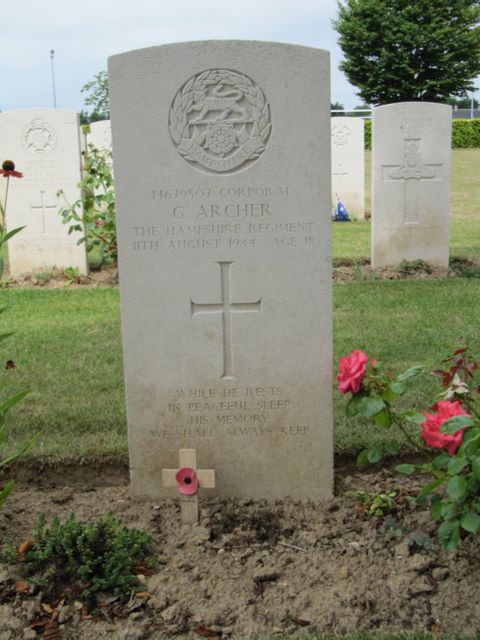 France : Normandy : Bayeux CWGC Cemetery: G Archer